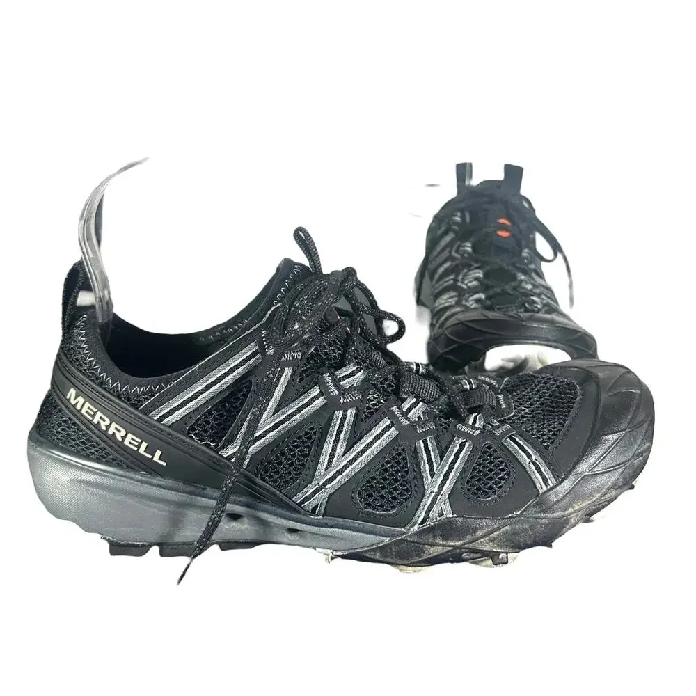 Merrell Men’s Size 8 Black Trail Running Hiking Shoes Lace-Up Outdoor Sneakers